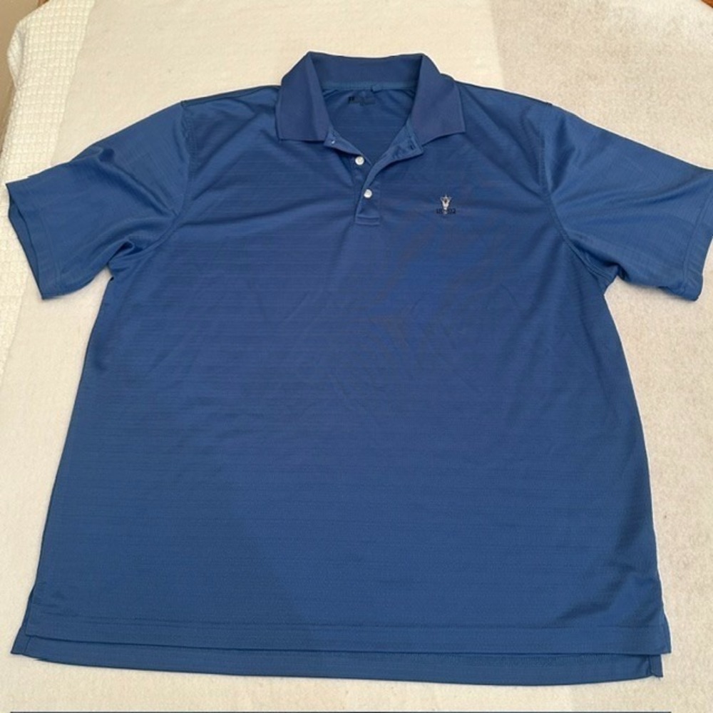 ARC Performance Polo Shirt Mens Blue  XL All Climate Stretch Logo Outdoor Golf